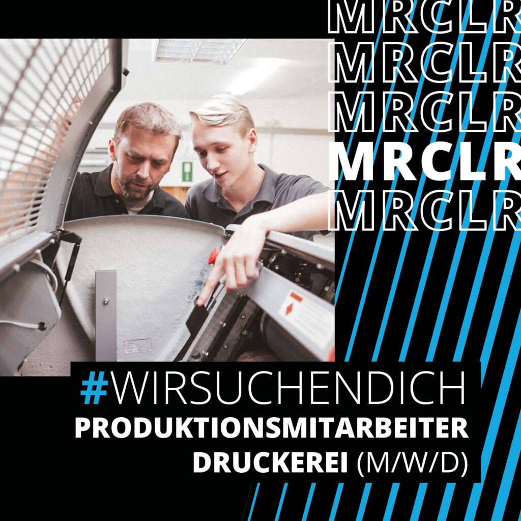 Titelbild Stellenanzeige Produktionsmitarbeiter Druckerei marcolor