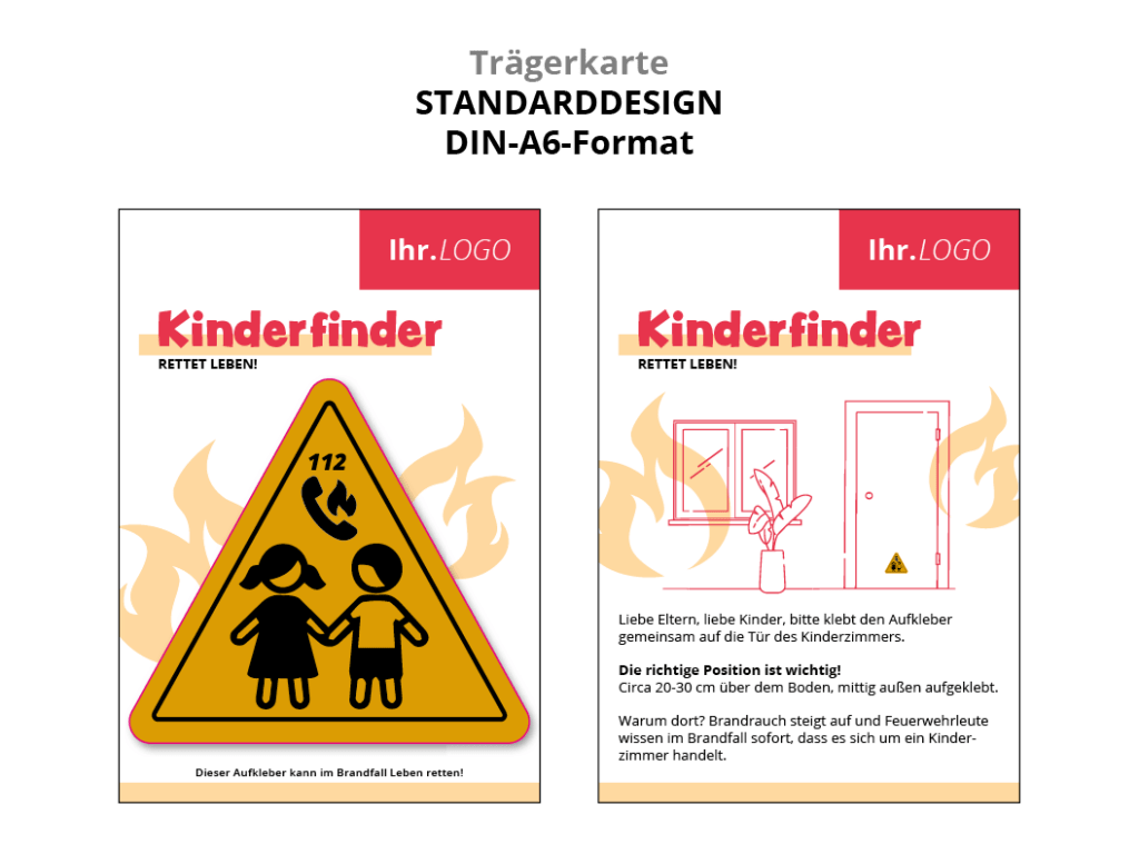 Standarddesign für eine Trägerkarte für einen Kinderfinder Aufkleber (Nr. 1), Design von marcolor