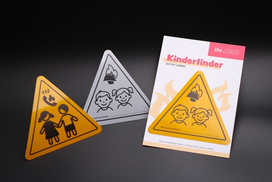 Kinderfinder Aufkleber gelb oder weiß reflektierend