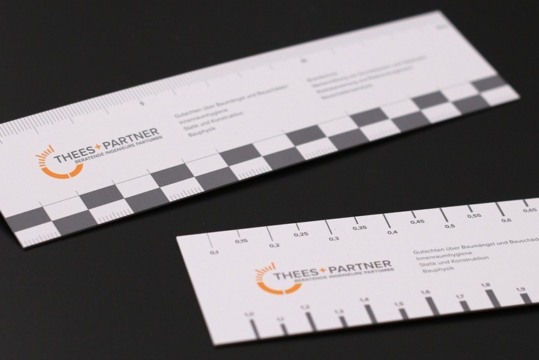 Risslineal mit Logo als Werbemittel